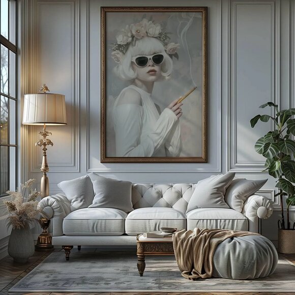 Original Floral Fashion Art Print + Digital Copy, Surreal Avant Garde - Picture 4 of 9